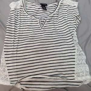 Black and White Stripe Top